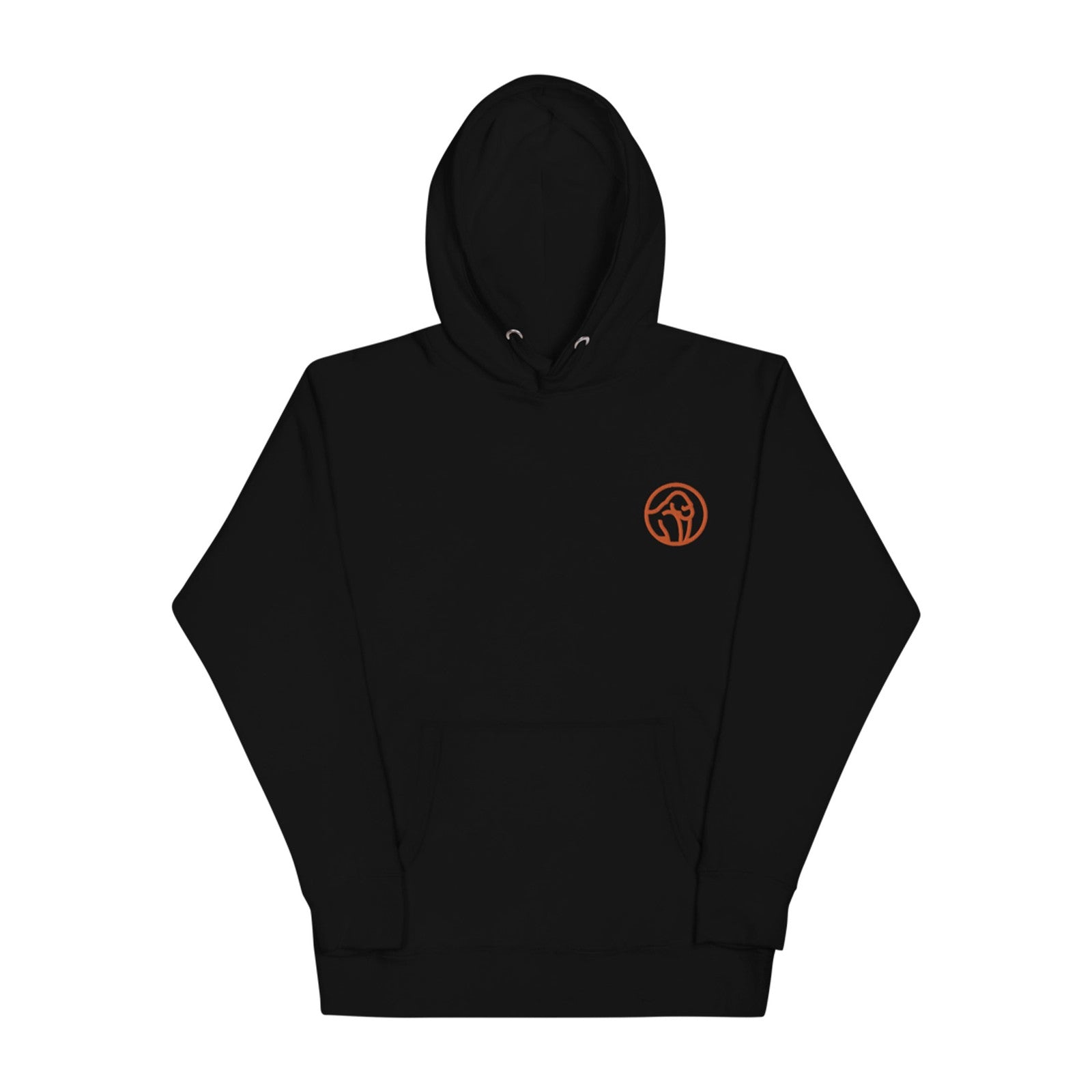 Soulful Silverback black hoodie with orange embroidered logo